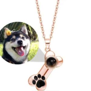 Bone design Photo Projection Necklace (Rose Gold)