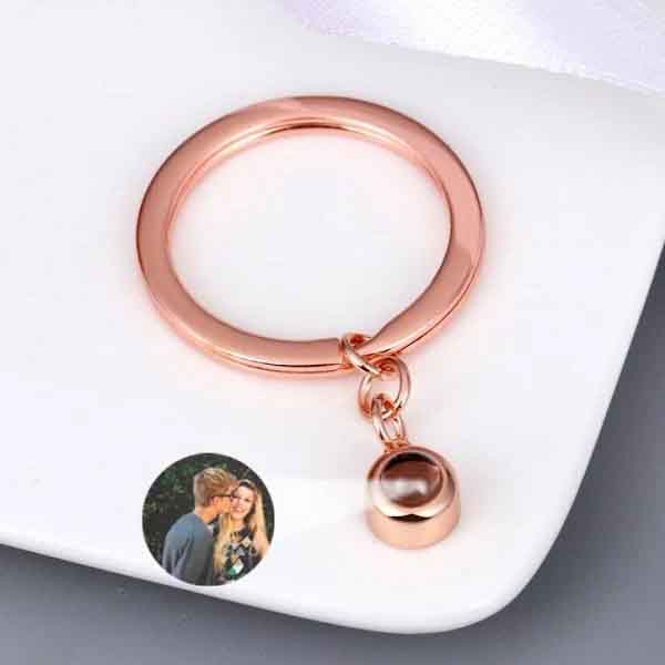Photo Projection Keyring (Rose Gold) - FREE Jewelry Box Included