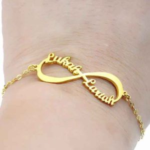 Stainless Steel Personalized Infinity Name bracelet - Gold