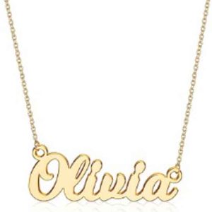 18k Gold Plated Sterling Silver 925 Name Necklace