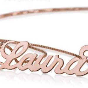 18k Rose Gold Plated Sterling Silver 925 Name Necklace