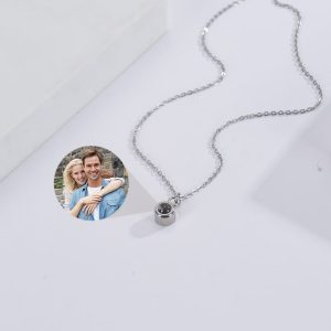 Photo Projection Necklace Original (Silver) - FREE Slide-Out Jewelry Box Included