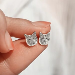 Custom Cat Engraved Earrings