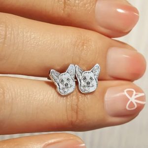 Custom Doggie Engraved Earrings